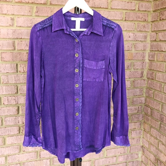 Studio West Apparel Eggplant Button Up Shirt - Picture 3 of 8